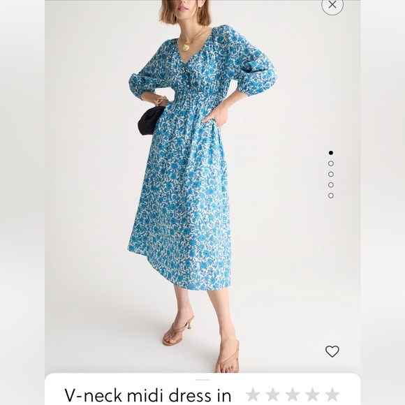 J Crew V-Neck Midi Dress - Picture 2 of 8